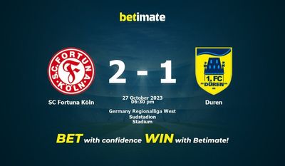 SC Fortuna Köln vs Duren Forudsigelse, odds og væddemål 27/10/2023
