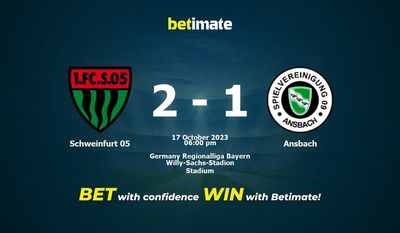 Schweinfurt 05 vs Ansbach Forudsigelse, odds og væddemål 17/10/2023