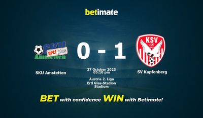 SKU Amstetten vs SV Kapfenberg Forudsigelse, odds og væddemål 27/10/2023
