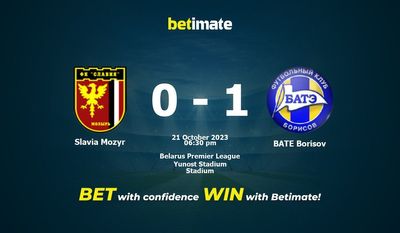 Slavia Mozyr vs BATE Borisov Forudsigelse, odds og væddemål 21/10/2023