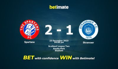 Spartans vs Stranraer Forudsigelse, odds og væddemål 23/12/2023