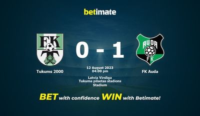 Tukums 2000 vs FK Auda Forudsigelse, odds og væddemål 08/12/2023