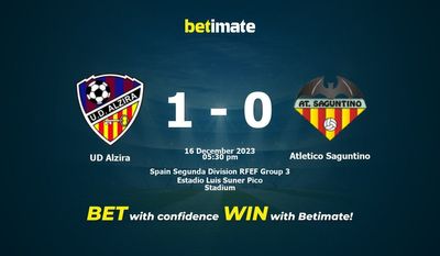 UD Alzira vs Atletico Saguntino Forudsigelse, odds & Væddemålstips 16/12/2023