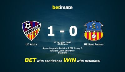 UD Alzira vs UE Sant Andreu Forudsigelse, odds og væddemålstips 15/10/2023