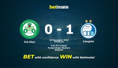 Zob Ahan vs Esteghlal forudsigelse, odds og væddemål 25/11/2023