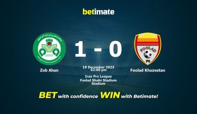 Zob Ahan vs Foolad Khuzestan Forudsigelse, odds & Spiltips 19/12/2023