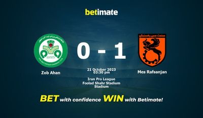 Zob Ahan vs Mes Rafsanjan Forudsigelse, odds og væddemål 21/10/2023