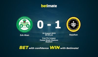 Zob Ahan vs Sepahan Forudsigelse, odds og væddemålstips 16/08/2023