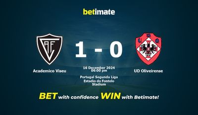 Academico Viseu gegen UD Oliveirense Vorhersage, Quoten und Wetttipps 16.12.2024