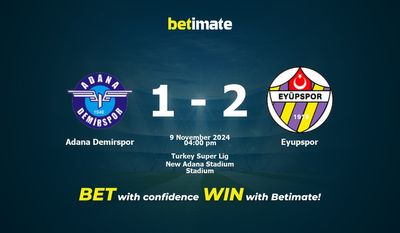 Adana Demirspor vs Eyupspor Prediction, Odds & Betting Tips 11/09/2024