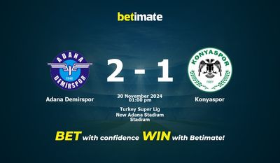 Adana Demirspor vs Konyaspor Prediction, Odds & Betting Tips 11/30/2024