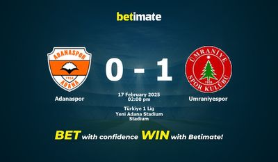 Pronostici, quote e pronostici sulle scommesse Adanaspor vs Umraniyespor 17/02/2025