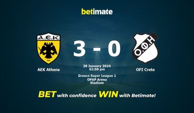 AEK Athens vs OFI Crete التوقعات، الصعاب ونصائح الرهان 28/01/2024