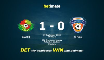 Ahal FK vs Al Feiha Prediction, Odds & Betting Tips 09/19/2023