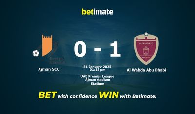 Прогнозы, коэффициенты и советы по ставкам на матч Ajman SCC против Al Wahda Abu Dhabi 31.01.2025