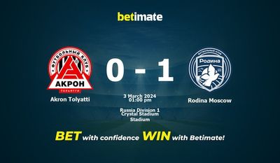 أكرون تولياتي vs رودينا موسكو التوقعات، الاحتمالات ونصائح الرهان 03/03/2024