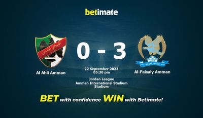 Al Ahli Amman vs Al-Faisaly Amman Prediction, Odds & Betting Tips 09/22/2023