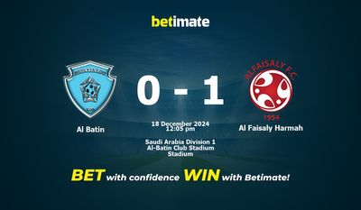 Al Batin vs Al Faisaly Harmah Prediction, Odds & Betting Tips 12/18/2024