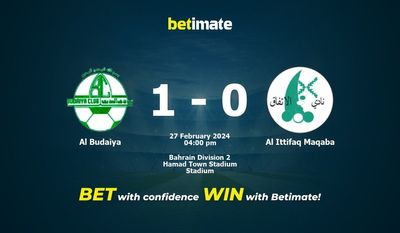 Al Budaiya vs Al Ittifaq Maqaba التوقعات، الاحتمالات ونصائح الرهان 27/02/2024