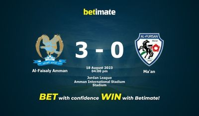 Al-Faisaly Amman vs Ma'an Prediction, Odds & Betting Tips 08/18/2023