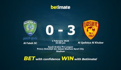Al Fateh SC gegen Al Qadisiya Al Khubar Vorhersage, Quoten und Wetttipps 02.01.2025