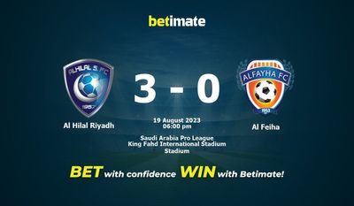 Al Hilal Riyadh vs Al Feiha Prediction, Odds & Betting Tips 08/19/2023