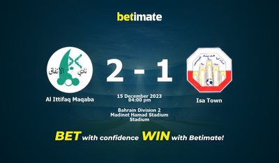 Al Ittifaq Maqaba vs Isa Town 预测、赔率和赔率投注技巧 12/15/2023