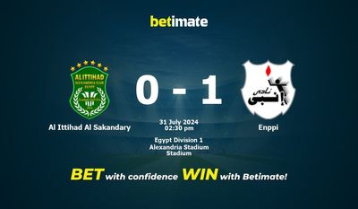 Al Ittihad Al Sakandary vs Enppi Prediction, Odds & Betting Tips 07/31/2024