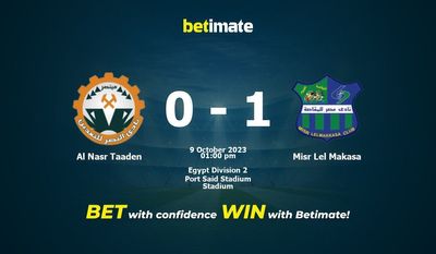 Al Nasr Taaden vs Misr Lel Makasa Prediction, Odds & Betting Tips 10/09/2023