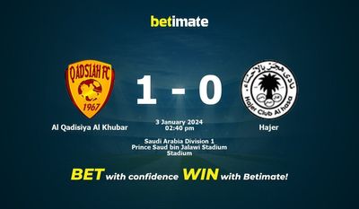 Al Qadisiya Al Khubar vs Hajer 预测、赔率和投注技巧 01/03/2024