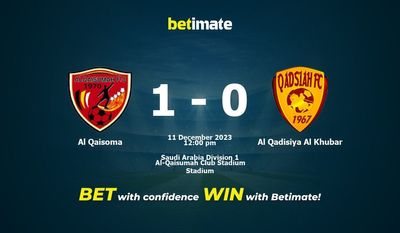 Al Qaisoma vs Al Qadisiya Al Khubar Prediction, Odds & Betting Tips 12/11/2023
