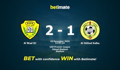 Al Wasl SC vs اتحاد كلباء التوقعات، الاحتمالات ونصائح الرهان 16/12/2023