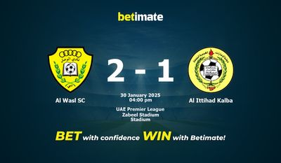 Al Wasl SC vs Al Ittihad Kalba Prognoza, kursy i porady bukmacherskie 30.01.2025