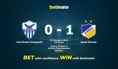 Anorthosis Famagusta vs Apoel Nicosia 预测、赔率和投注技巧 02/25/2024