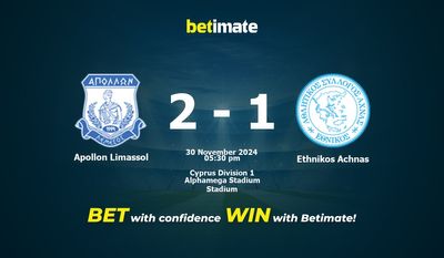 Apollon Limassol vs. Ethnikos Achnas – Vorhersage, Quoten und Wetttipps 30.11.2024