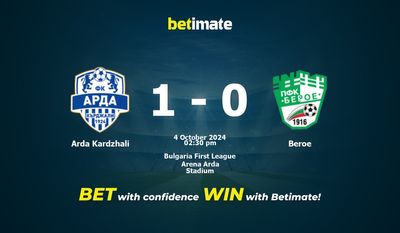 Arda Kardzhali vs Beroe Prediction, Odds & Betting Tips 10/04/2024