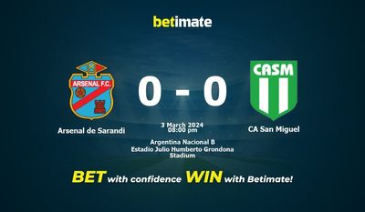 Arsenal de Sarandi vs CA San Miguel 预测、赔率和投注技巧 03/03/2024