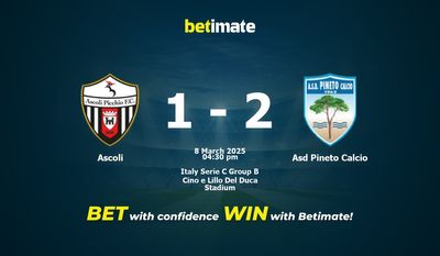 Ascoli vs Asd Pineto Calcio Prediction, Odds & Betting Tips 03/08/2025