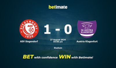 ASV Siegendorf vs Austria Klagenfurt Prediction, Odds & Betting Tips 08/27/2024