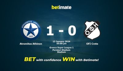 Atromitos Athinon vs OFI Crete التوقعات، الصعاب ونصائح الرهان 13/01/2024