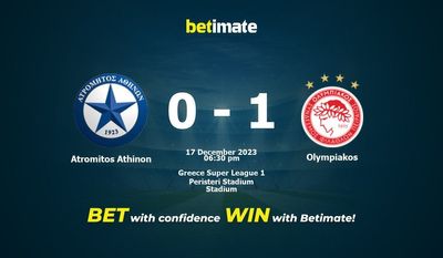 Atromitos Athinon বনাম Olympiakos ভবিষ্যদ্বাণী, মতভেদ এবং amp; বেটিং টিপস 12/17/2023