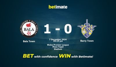 Pronostic, cotes et conseils de paris Bala Town vs Barry Town 07/12/2024