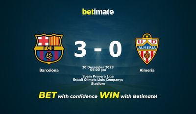 برشلونة ضد ألميريا التنبؤ، الصعاب & نصائح الرهان 20/12/2023