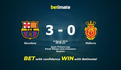 توقعات مباراة برشلونة ضد مايوركا، الصعاب ونصائح الرهان 08/03/2024