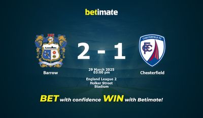 Barrow vs Chesterfield Prediction, Odds & Betting Tips 03/29/2025