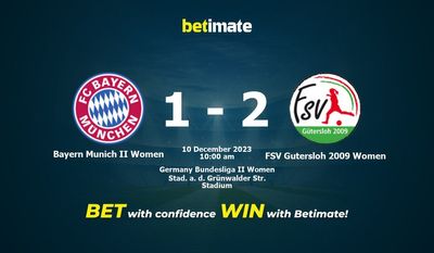 Bayern Munich II Women vs FSV Gutersloh 2009 Women Prediction, Odds & Betting Tips 12/10/2023