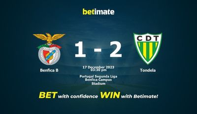 Benfica B vs Tondela التنبؤ، الصعاب & نصائح الرهان 17/12/2023