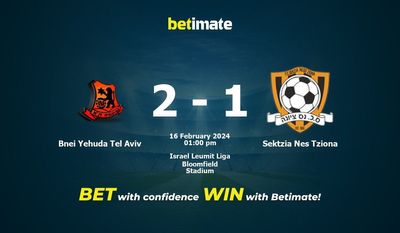 Bnei Yehuda Tel Aviv vs Sektzia Nes Tziona التوقعات، الاحتمالات ونصائح الرهان 2024/02/16