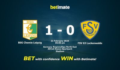 BSG Chemie Leipzig বনাম FSV 63 Luckenwalde ভবিষ্যদ্বাণী, প্রতিকূলতা এবং বাজির টিপস 02/21/2024
