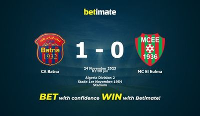 CA Batna vs MC El Eulma Prediction, Odds & Betting Tips 11/24/2023